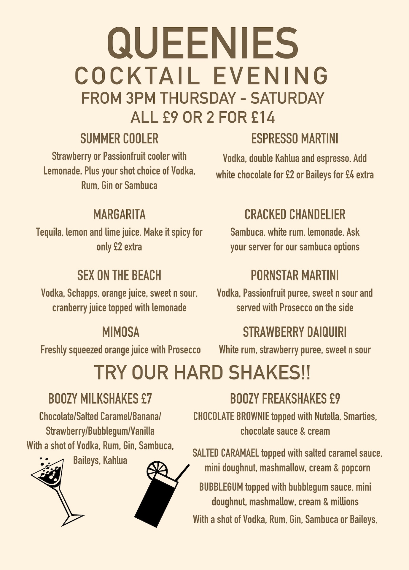 Cocktail Evening Menu