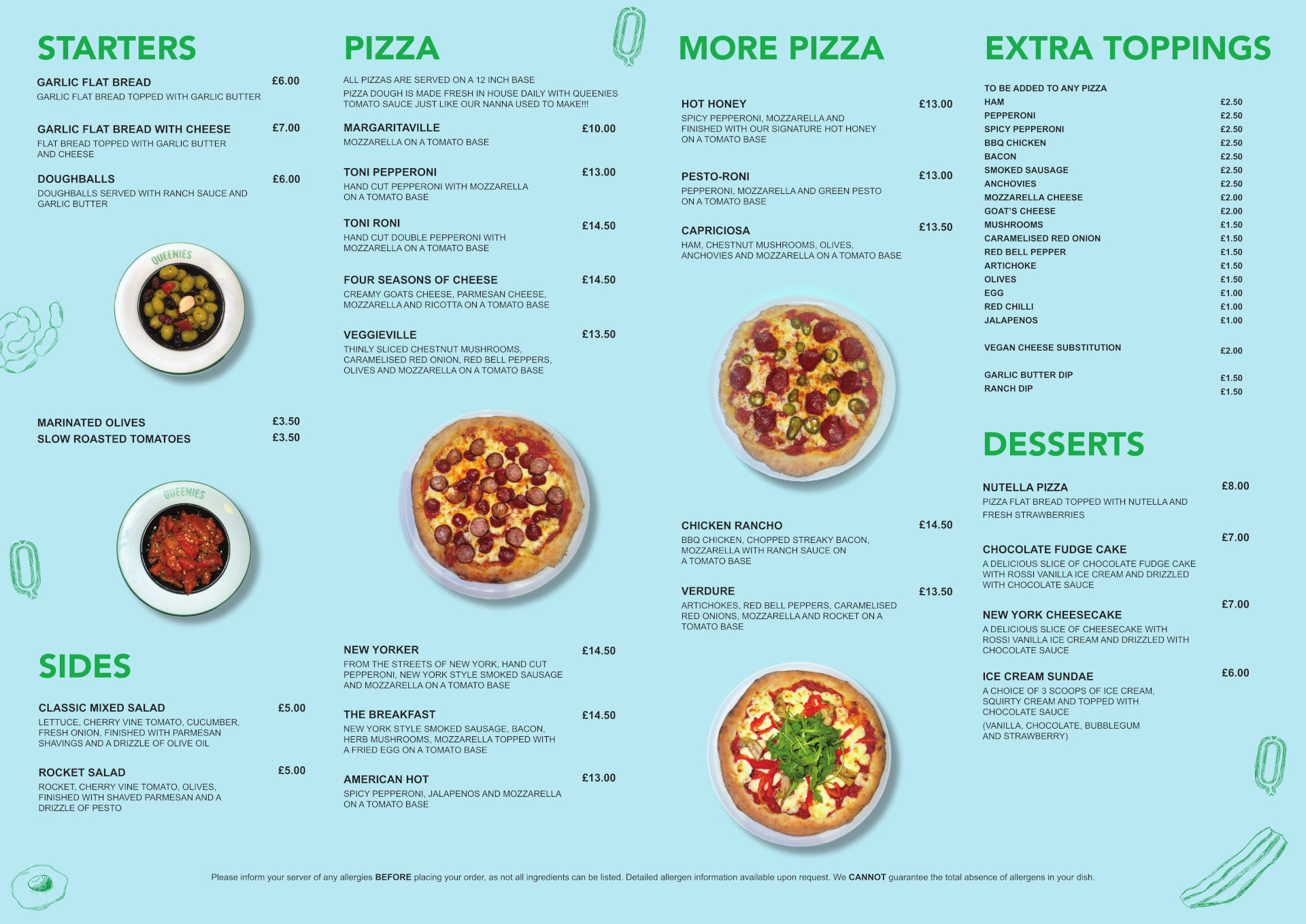 Pizza Menu